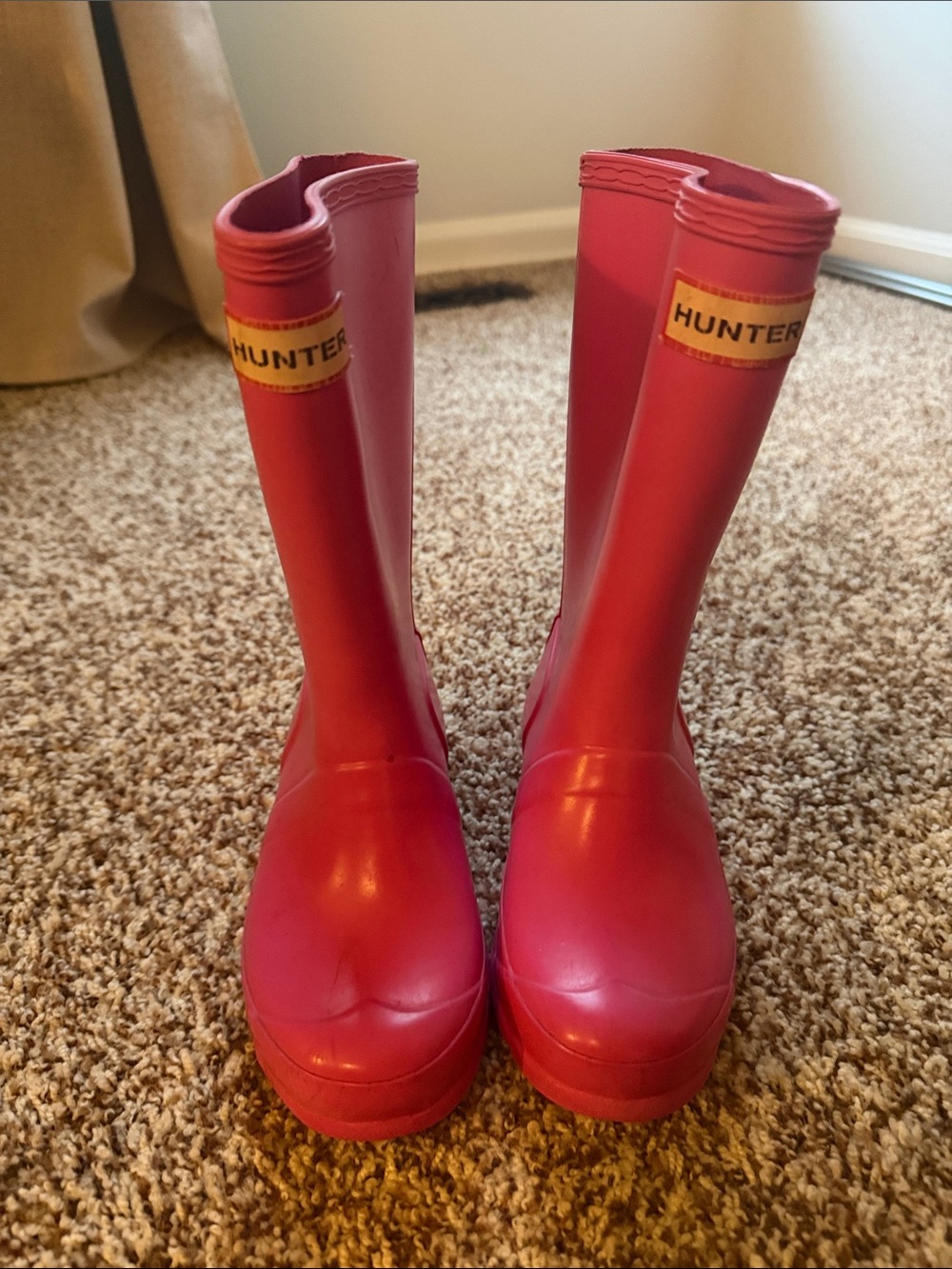 Hunter boots, girls kids pink, size 13, little girl size